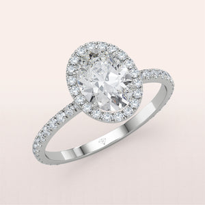 Open image in slideshow, MOSCOW HALO PAVÉ RING | WHITE
