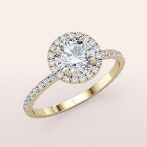 Open image in slideshow, ANTIBES HALO PAVÉ RING | YELLOW
